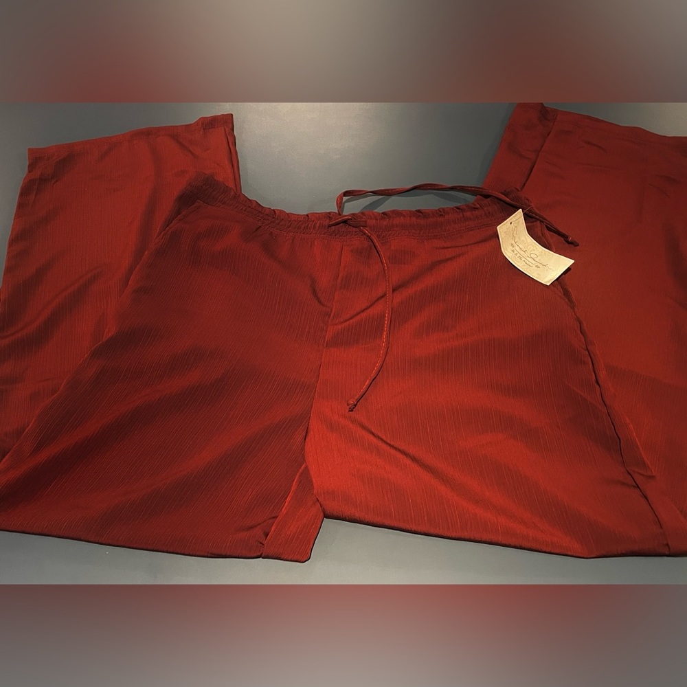 Women’s Wide Leg Medium Dark Red French Laundry Burgundy Pants NWT